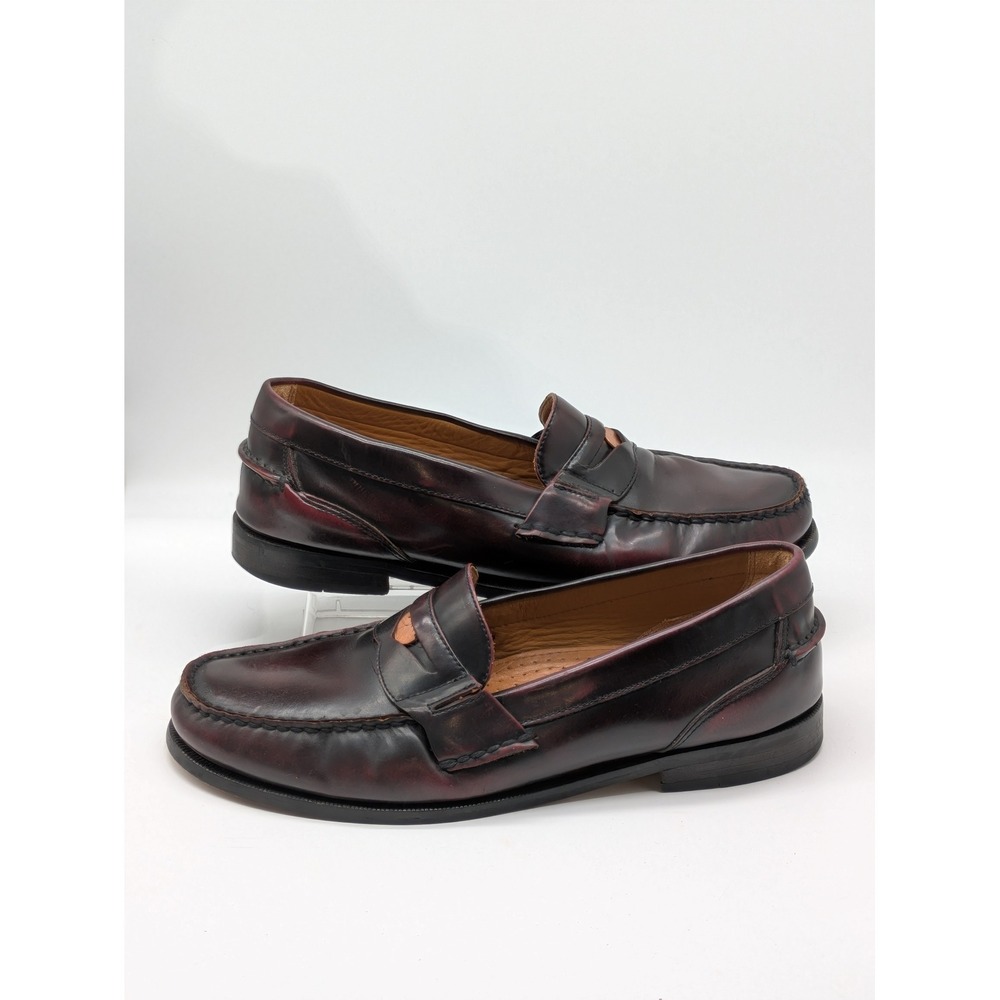 Marshall Field's Men's Penny Loafers Burgundy Leather Slip On Shoes Size 10.5 M